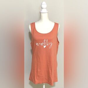 Comfort Colors Womens S Solid Orange Worthy Sleeveless Tank Top Classic Comfy